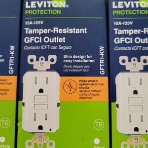 NEW Leviton 15 Amp 125-Volt Tamper Resistant GFCI Outlet White Color